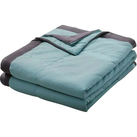 1 Couverture en coton, respirante, légère, tissu soyeux, pour lit Queen, été (1/5)