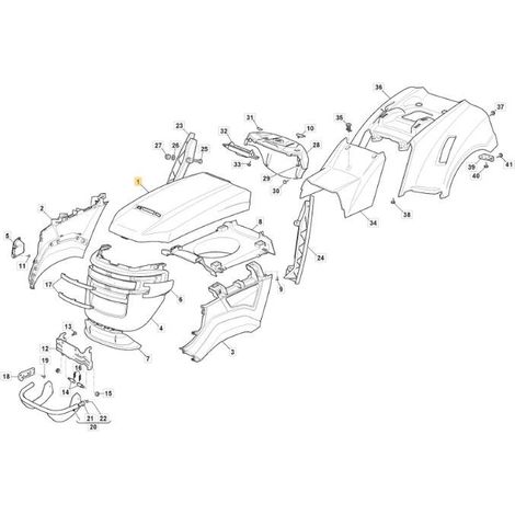 COFANO SUPERIORE TCS-STIGA NERO ORIGINALE STIGA - 325077017/0