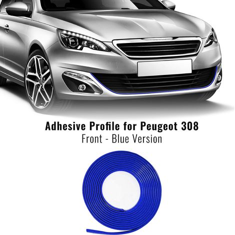Profilo Adesivo per Dam Paraurti Peugeot 308 con Biadesivo 3M APT - Colore: BLU - Confezione: ANTERIORE