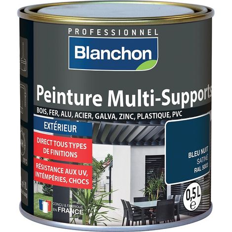 Blanchon – Peinture extérieure multisupports gris anthracite RAL 7016 2L – Résistante aux chocs et UV – Application directe sans sous-couche (1/3)