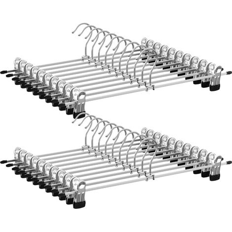 Cintres pour Pantalonen Métal, Lot de 20, avec 2 Pinces Amovibles, Longueur 40 cm (1/5)