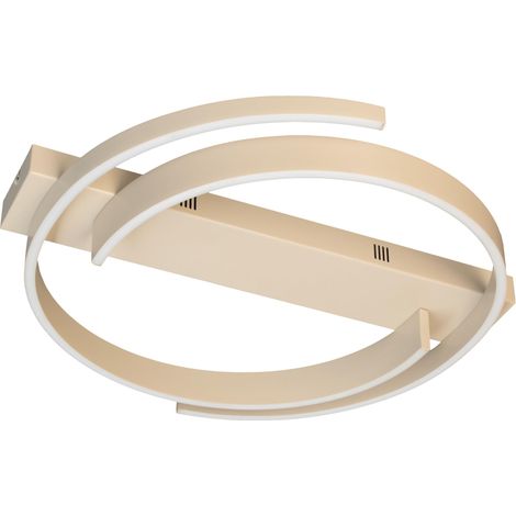Plafonnier pour salon, chambre à coucher, 56 cm, couleur sable, métal, design moderne, intensité variable avec télécommande, LED 35 W (1/2)
