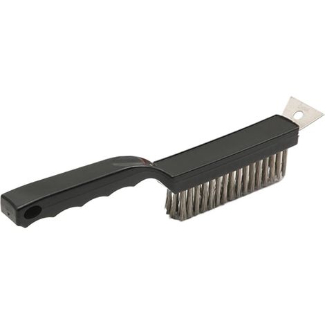 Brosse de barbecue pour barbecue extérieur, avec long manche - Brosse de nettoyage portable en fil métallique avec poils métalliques pour barbecue (1/5)