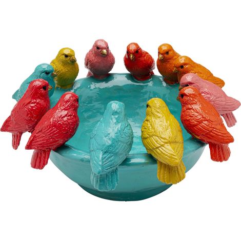 Bol décoratif Birds, multicolore, 14 x 28 x 28 cm, coupe à fruits, bol peint à la main, pour salle à manger (1/5)