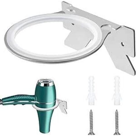 FENOPLASTICASupport de Sèche Cheveux en Acier Inoxydable Porte Sèche-Cheveux Mural Titulaires de Sèche Cheveux pour Chambres à Coucher Toilettes (1/4)