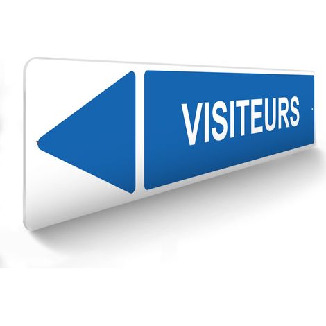 Panneau de signalisation pour parking · Visiteurs gauche - 48 x 10 cm (1/5)
