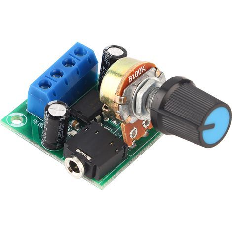 Mini amplifier board, low-noise power module, for audio amplification signal with electret jack headphones (1/5)