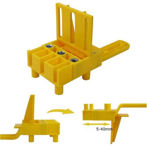 Gabarit de perçage pour tourillons (44 pièces) - Outil de guidage portatif pour le perçage de trous de 6 mm, 8 mm et 10 mm - Pour le travail du bois (1/5)