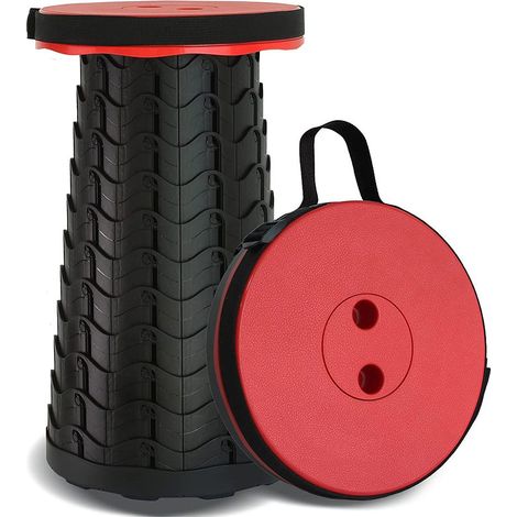 Tabouret Pliable - Hauteur Réglable 6,5 À 45,3 Cm - Charge Max 180 Kg - Matériau PA66 - Anti-dérapant - Pour Extérieur Intérieur - 1 Pièce (1/5)