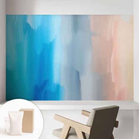 Papier peint intissé décoratif pour salon chambre et cuisine Facile à poser avec colle Abstraction colorée 104x70 cm (1/5)