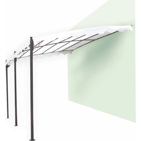PERGOLA ADDOSSATA METAL 3X4 STRUTTURA GRIGIO SCURO