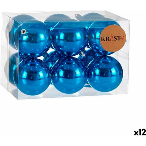 Set of Kugeln of Blaue Kunststoff-Weihnachtskugeln Ø 7 cm (12 Stk.) (1/3)