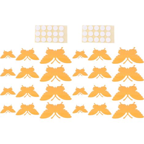 Pack de 2 stickers lumineux en PVC, motifs insectes 3D relief, détachables facilement, orange, 3 tailles, déco murale chambre (1/5)
