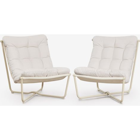 SKLUM Pack mit 2 Gartenstühlen aus Stahl Zaylon Beige Tapioca