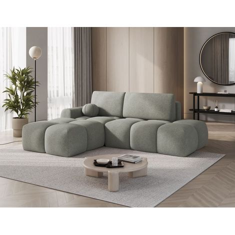 Ecksofa mit Schlaffunktion Sofa PLAY Stoff Sicuro Salbeigrün Ottomane Links (1/5)