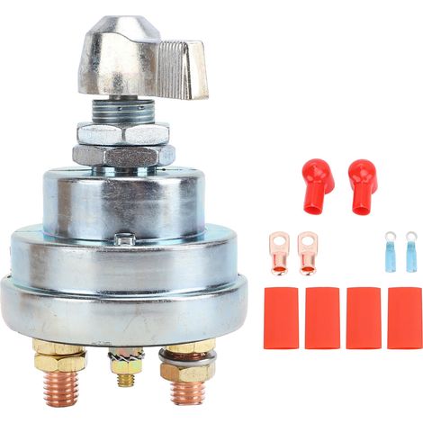 Ortviai Interrupteur de déconnexion batterie 4 pôles 51-904 200 A 12–24 V CC en métal robuste (1/5)