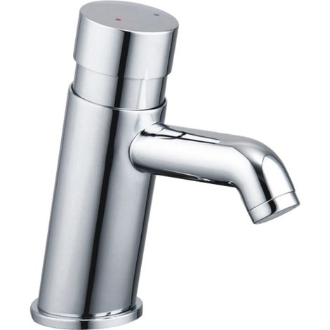 RAK Self Closing Non Concussive Basin Mixer Tap - Chrome (1/2)