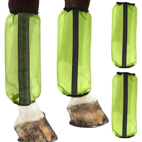 Bottes pour chevaux - 4 unités de protections en maille pour jambes équines - Guêtres pour équides, entraînement, terrain d'élevage, course équitation, compétition sportive (1/5)