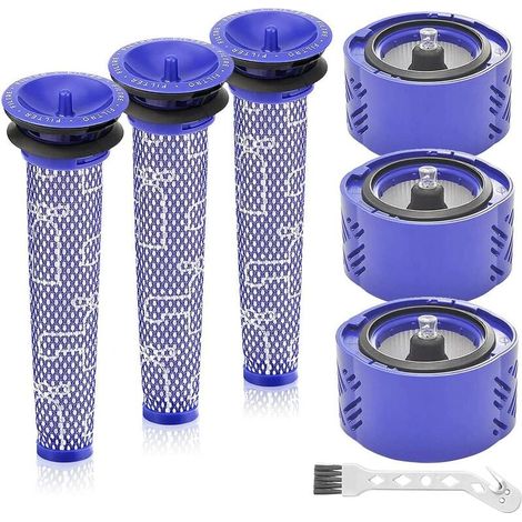 Kit di filtri di ricambio Ulisem per aspirapolvere senza fili Dyson V6 Absolute, sostituisce i codici 966741-01 e 965661-01, confezione da 7 pezzi (3 filtri HEPA, 3 prefiltri, 1 spazzola per la pulizi (1/5)