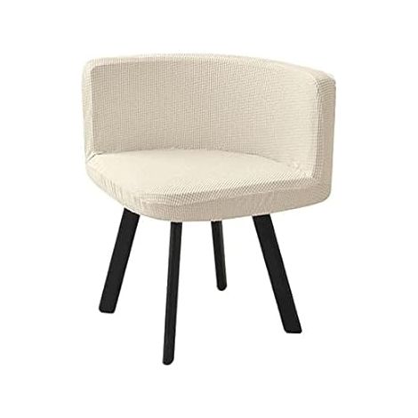 Housse de chaise en velours scandinave, 1 pièce, blanche, pour chaise de bureau C (1/5)