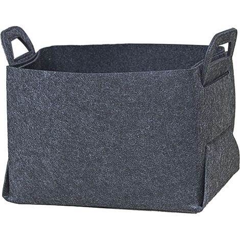 Panier de rangement en feutre, bac de rangement en feutre pliable de grande capacité avec poignées de transport pour organisateurs de placard à linge (1/5)