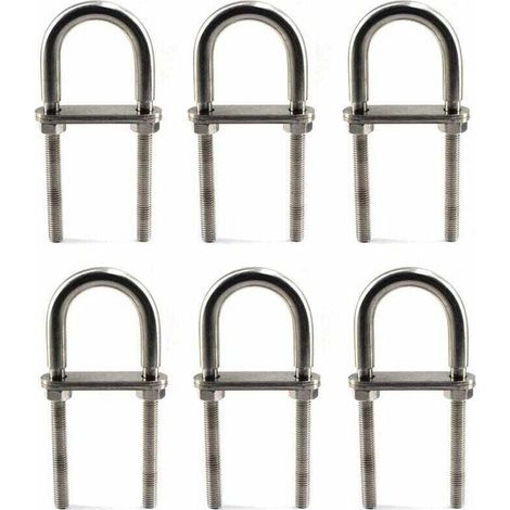 M6X90 U Bolt Boulon en acier inoxydable 304 (6 Pièces) (1/4)