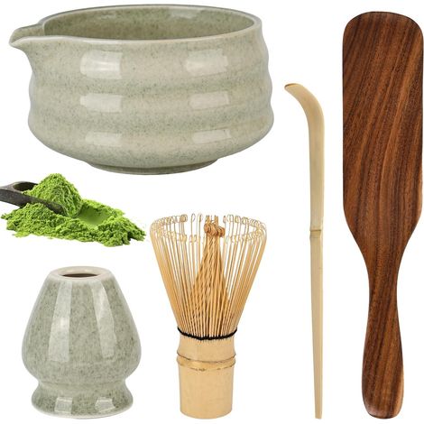 Matcha-Schalen-Set, 5er-Set, japanische traditionelle Matcha-Schalen aus Keramik, Zeremonienschalen für Büro und Teestube (1/5)