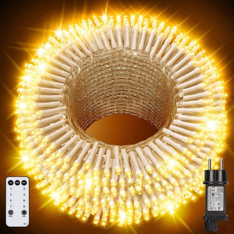 Guirlande Lumineuse Exterieure, 100M+5M 800LED Noel Interieur, 8 Modes Ip65 Imperméable Guirlande Lumineuse Chambre pour arbre de Noël Halloween Jardin Cour Fête Mariage [Classe énergétique G] (1/5)