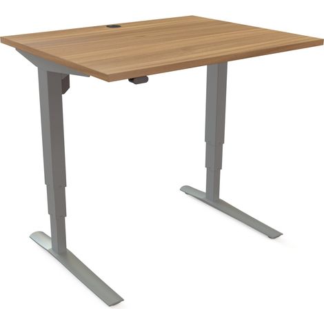 STIER Steh-Tisch 501-43 elektrisch höhenverstellbar 100 x 80cm Nussbaum mel. 65-125cm (1/3)