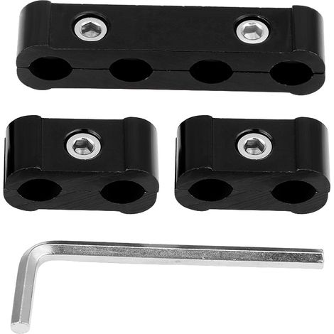 12 Zündkerzenkabelverteiler aus Aluminiumlegierung, 8 mm, 9 mm, 10 mm, schwarz, Kabelset (1/5)