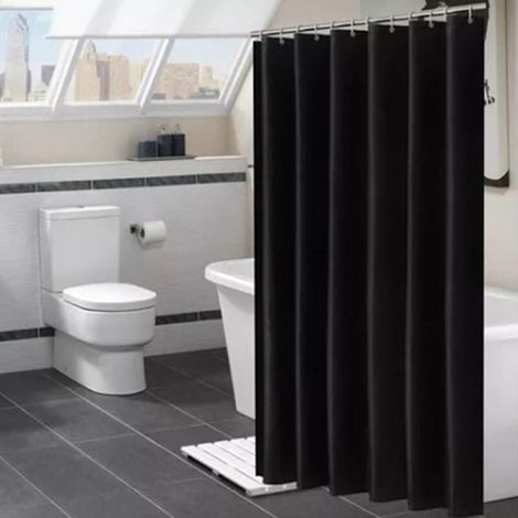 Filiyano-Rideau de douche noir en polyester épais et imperméable, 200 x 200 cm (1/5)