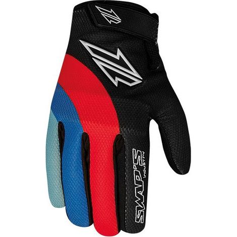 Gants Cross GAN095 XL - Noir Rouge Bleu - Homologué CE KP1 (1/4)