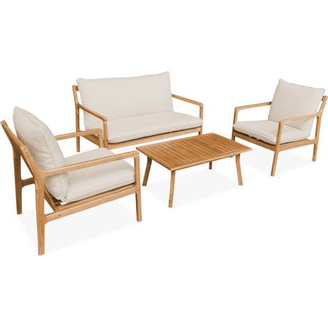 sweeek - Gartenmöbelset Akazie 4 Personen