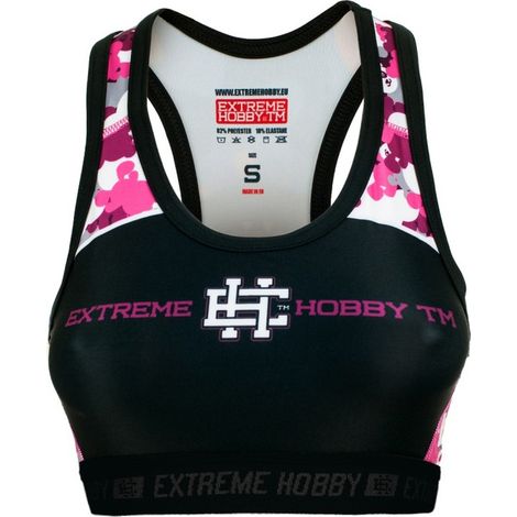Top deportivo de mujer con estampado de osito de peluche, talla S, color negro.