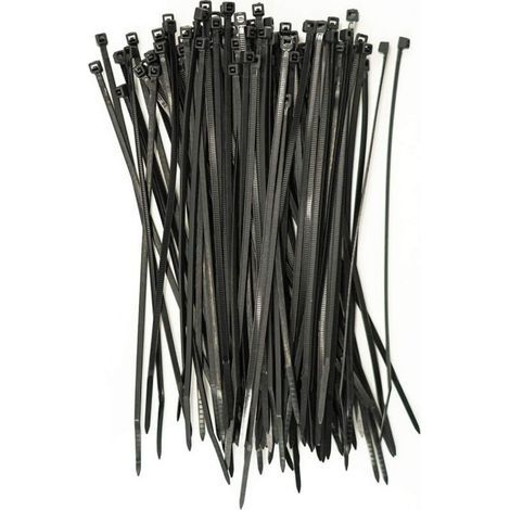 100 piezas de abrazaderas de cable profesionales 100 x 2,5 mm Abrazaderas de cable color negro, resistentes a la temperatura (1/5)