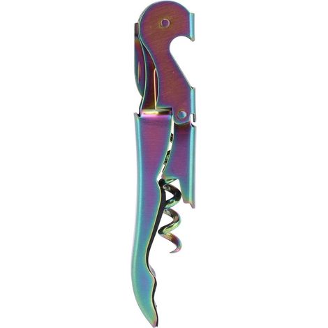Flaschenöffner aus Edelstahl in Seepferdchenform mit integriertem Flaschenöffner und Messer, farbenfroher, doppelgelenkiger Korkenzieher (1/5)