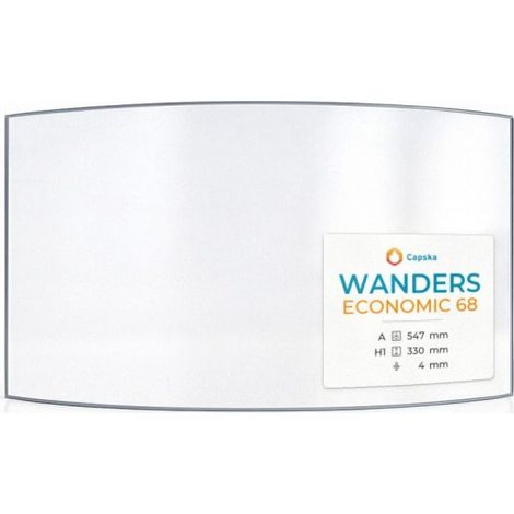 Vitre Wanders ECONOMIC 68 - Verre Courbe pour insert - 547 x 330 mm (A x H) - 4 mm