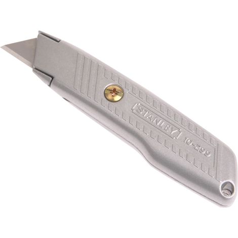 Lightweight Metal Knife with Fixed 50mm Blade and 3 Replacement Blades (Pack of 10)