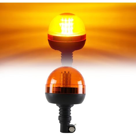 40 LED Phare Rotatif Ambre Pour Machines Agricoles, Chariots Élévateurs, Tracteurs, Camions, Voitures, Éclairage de Tracteur, Alimentation 12-24V (1/4)