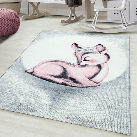 Tapis pour chambre d'enfant rose rectangle Bamba Rose 120x170 (1/5)