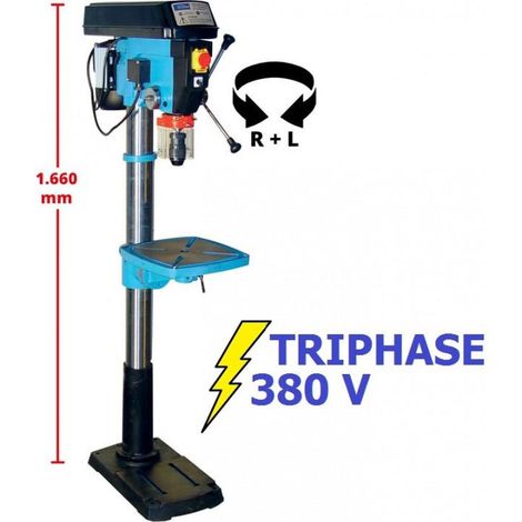 Güde – Perceuse à colonne 1100W – 16 vitesses 160-3000 min-1 – Mandrin B16 3-16 mm – Profondeur de perçage 25 mm – Pour métal et bois dur - GSB 25 R