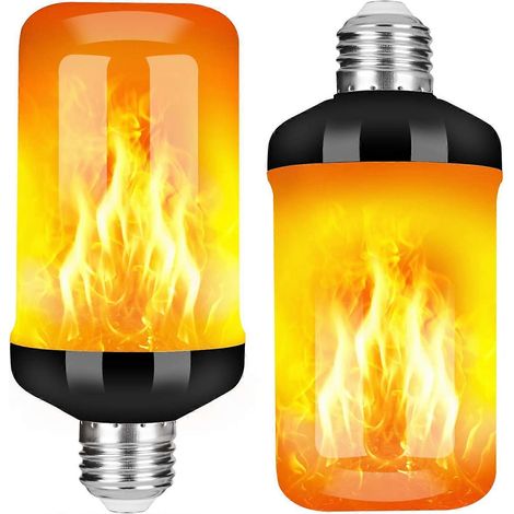 Ampoule LED effet flamme, décorations de Noël à flamme vacillante, culot E26, effet inversé, lot de 2 (1/4)