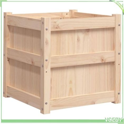 Jardinière en bois - FAFEICY - 837414 - Pin massif non traité - 50x50x50 cm - Carrée grande capacité (1/5)