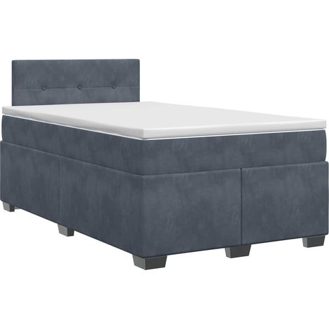 Maison Exclusive - Letto box spring con materasso Grigio Scuro 120 x 190 cm (1/5)