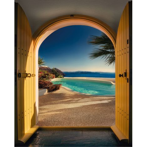 Komar Wandtapete - Santorini - 250 x 200 cm - Vlies Digitaldruck - Mediterran