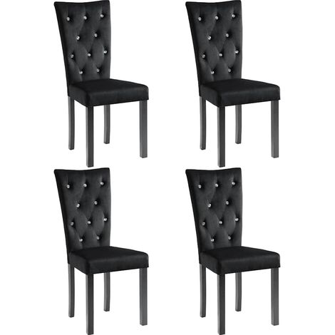 Maison Exclusive - Sedie da Pranzo 4 pz Nere in Velluto (1/5)