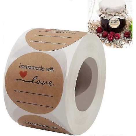 Étiquettes pour pots de confiture et gelée, étiquettes de mise en conserve pour bocaux Mason et autres (500 étiquettes rondes de 5 cm/rouleau) avec lignes pour écrire - Étiquettes pour pots de confitu (1/5)