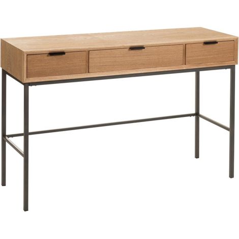 Console 3 Tiroirs en Bois "Dresa" 120cm Naturel (1/5)