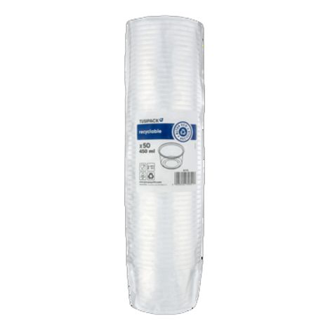 Contenitore trasparente in PP, FI 115mm  450ml  50 pz.  TUSIPACK  Guillin Polska