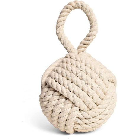 Bloque-porte en corde lestée, butoir de porte marin noué, arrêt de porte nautique à nouer, stop-porte décoratif en corde (1/5)